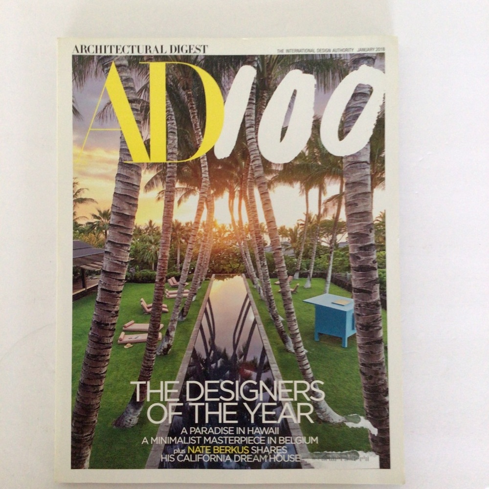 ARCHITECTURAL DIGEST MAGAZINE JANUARY 2018 NWT
